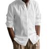 Vyriški Henley marškiniai Medvilnė Linas Atviro mezgimo Lengvi Kvėpuojantys Vienspalviai Slim Fit Vyriški marškiniai