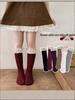 Korean Style Lace Ruffle Edge Girls' Mid-Calf Socks - Autumn/Winter Academy Princess Style