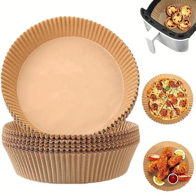 100/50Pcs Air Fryer Baking Paper Liner Oil-proof Disposable Parchment Paper Tray Non-Stick Mat AirFryer Accessories Round