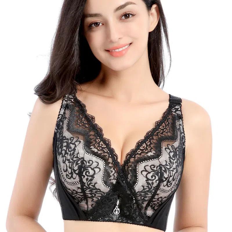 Große Push-Up-BH-Unterwäsche, große Brüste, kleine Anpassungsart, Stahlring-BH, Spitzendekoration, sexy BHs, Mama, große Brüste, Unterwäsche