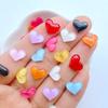 50Pcs New Cute Mini 8*9mm Bright Heart Flat Back Resin Scrapbooking DIY Jewelry Craft Decoration Accessories