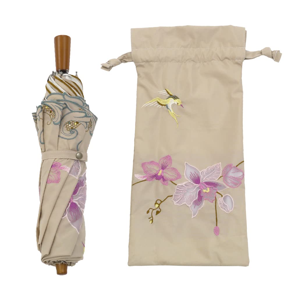 Actress Long Short Folding Shop Complete Heat UV Frog Umbrella for Sunny and Rainy Special Double Fully Embroidered Parasol, Parasol, Premium,