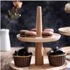Retro Holz Dim Sum Rack Obstteller Massivholz Kuchenteller Kreative Mehrschichtige Desserttisch Tablett Lebensmittelanzeige