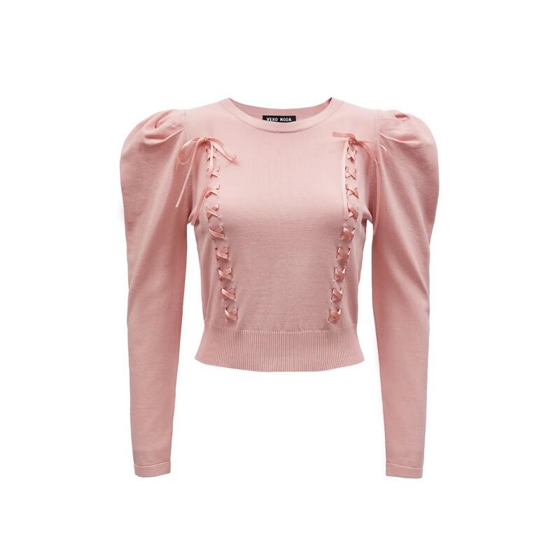 VEROMODA Ballet Style Puff Sleeve Tie Knit Top