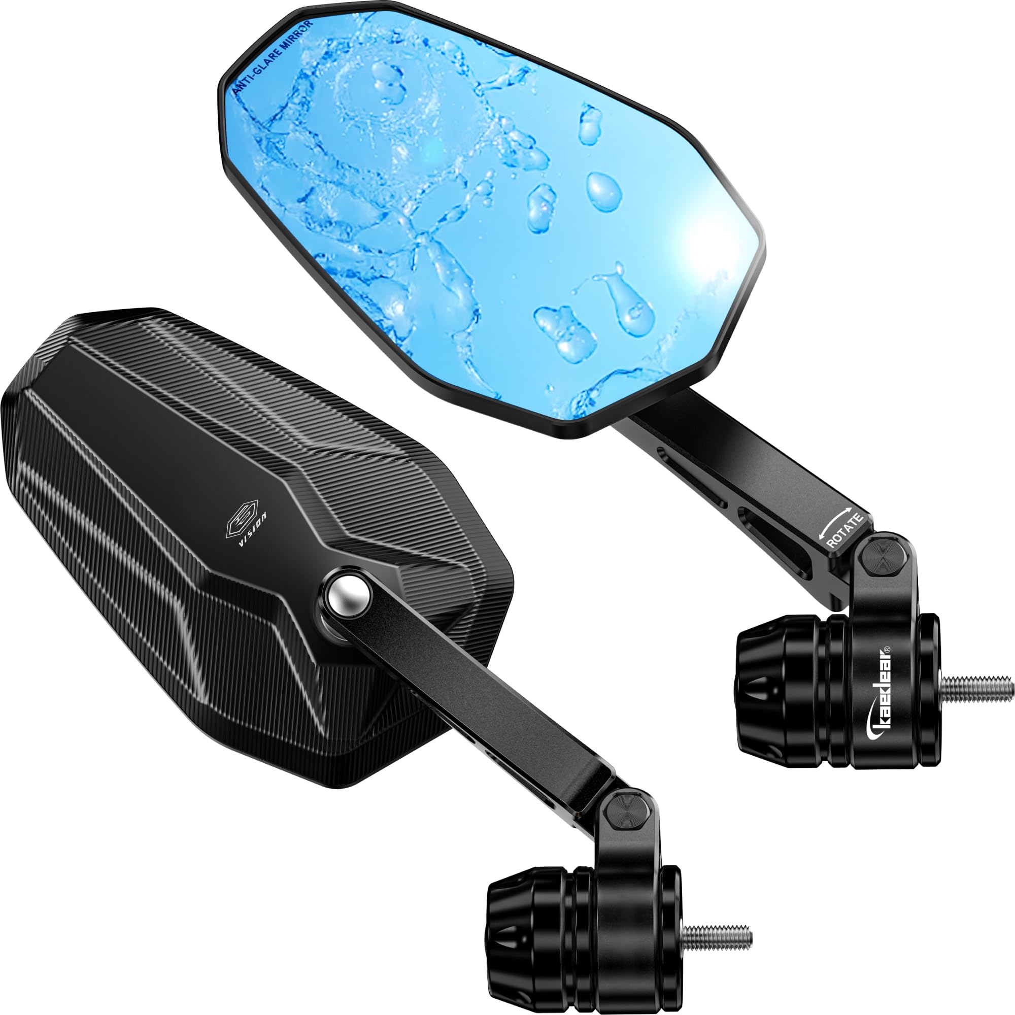 

Kaedear Мотоциклетные Складные Левое и Правое Универсальные Синие Алюминиевые Для Техосмотра Транспортного Средства Черные Супер Четкие Уменьшенные Фрезерованные с ЧПУ Не Ржавеющие Широкие Зеркала Шести Видов,