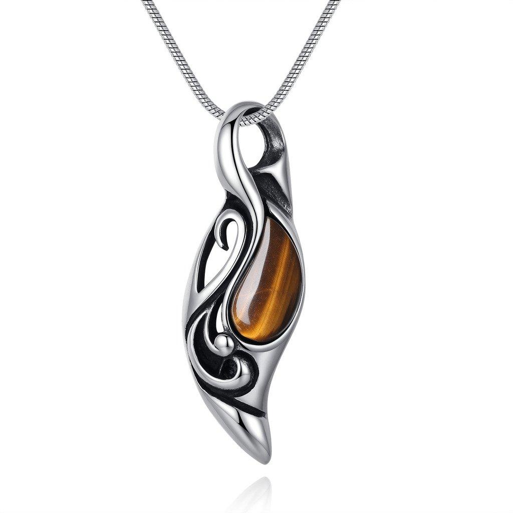 

of the Tiger Eye Stainless Steel Good Fortune Charm Pendant Necklace for Men and Women [KOAI] Eye Sun