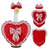 1 Set Valentine's Day Porch Goose Outfit 23 Inch Goose Costume Heart Themed Apparel Set Hat And Ruffle Heart Garment for Yard Porch Lawn Outdoor