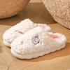 Autumn and winter cartoon cotton slippers women's indoor home warmth plush wear-resistant couple outer wear wool shoes confinement shoes men