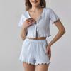 Fine Beautiful Women Pajamas Spring and Autumn Cotton Home Two-piece Loungewear