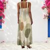 Women Plus Size Scoop Neck Strappy Sleeveless Printed A Line Maxi Dress