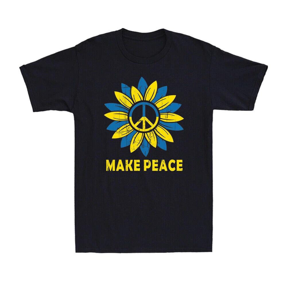 Make Peace Sunflower Ukraine Stand With Ukraine Ukrainian Flag T-Shirt XXL