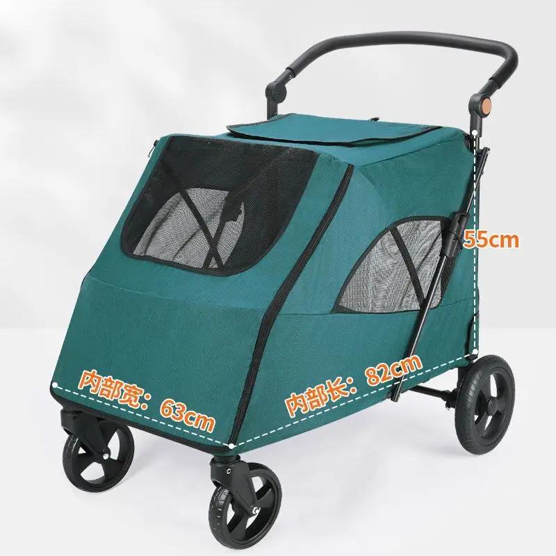 Medium and Large Dogs Pet Carts Load-bearing 75 Kg Elderly Injured and Disabled One-click Folding Dog Cart