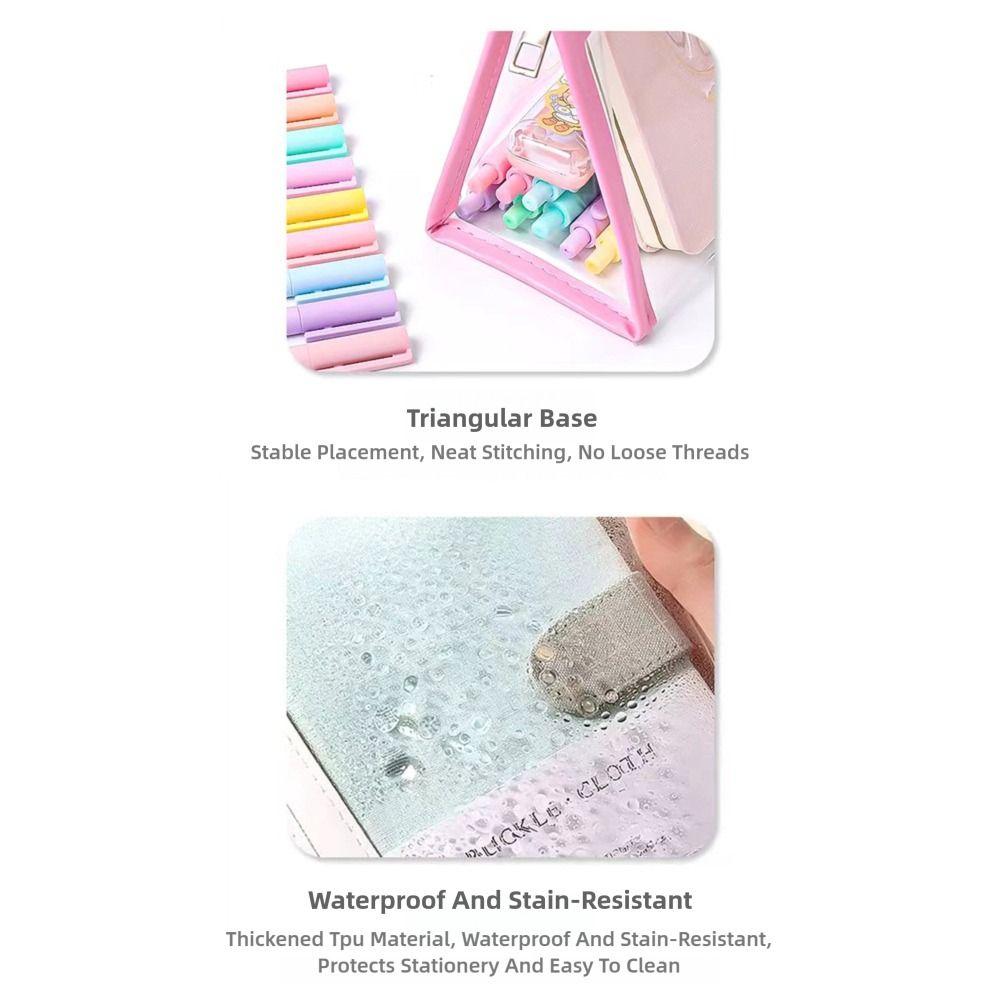 Waterproof Pencil Case PVC Stationery Storing Bag Simple Stationery Bag  Gift