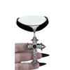 Gothic Sliver Color Relief Pattern Rhinestone Cross Pendant Red Black Velvet Choker Necklace for Women Hallowmas Jewelry Gifts