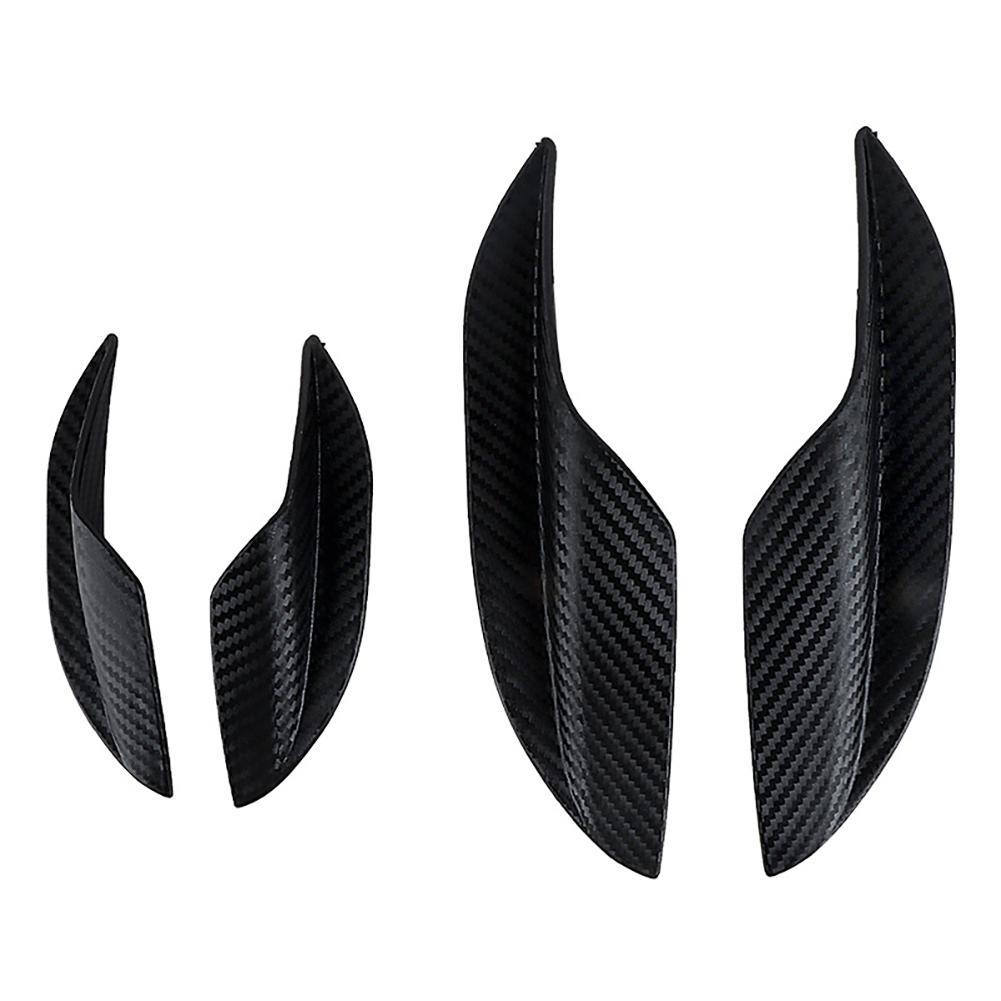 

4 шт. Универсальный карбоновый передний бампер автомобиля, резиновые плавники, спойлеры, сплиттеры, декоративные наклейки Valence, комплект