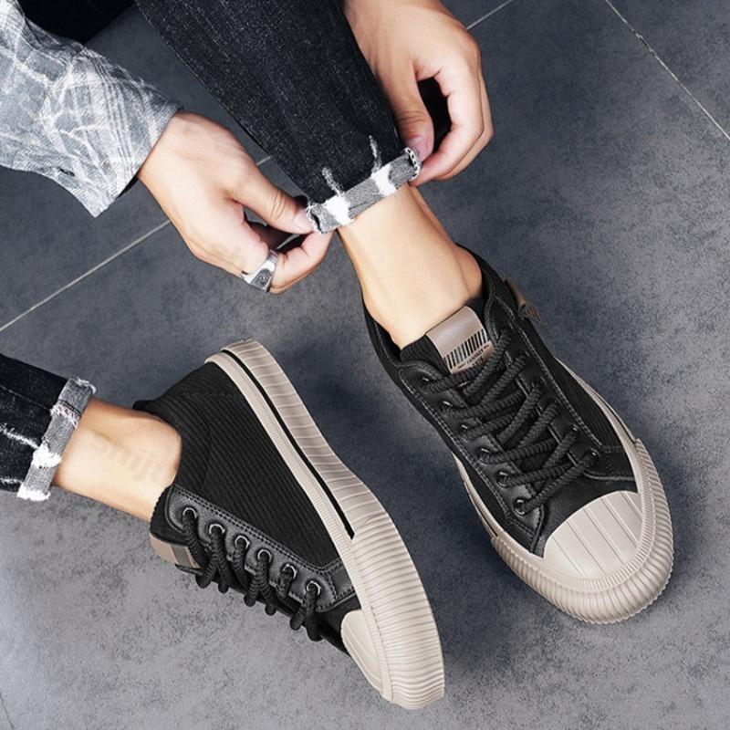 Fashion 2025 Spring Fashion Trend Corduroy Design Casual Shoes for Men Low Cut Comfortable Sports Shoes Non slip Shallow Mouth Sneakers