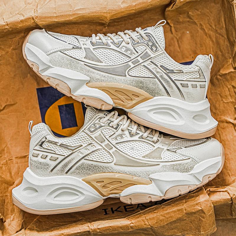 Dad-Schuhe Mesh atmungsaktive Sneaker Plateau-Erhöhung Retro lässig Laufen