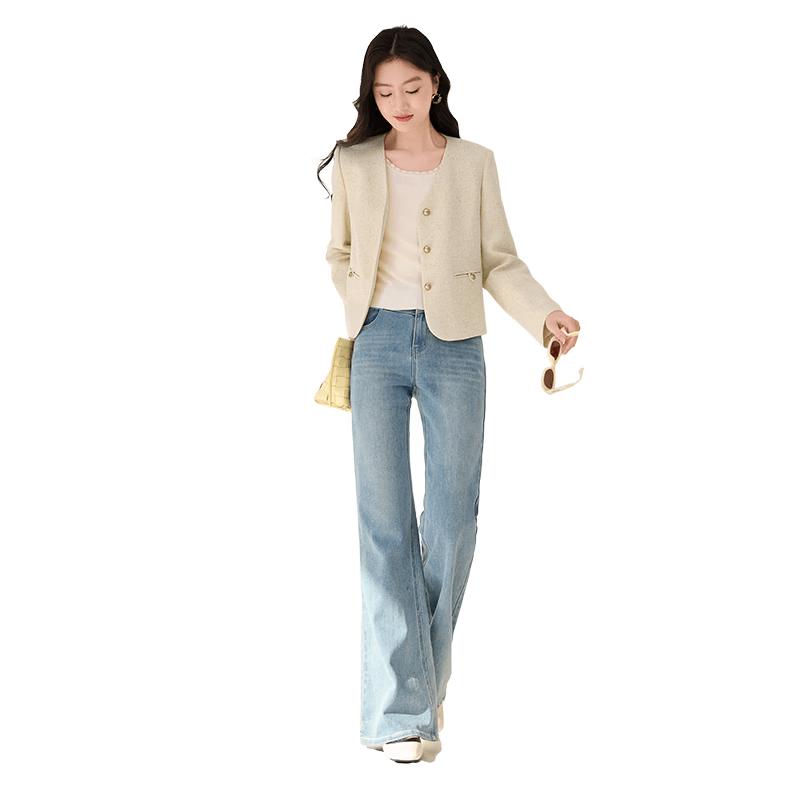 

Women s V-Neck Short Bouclé Jacket XS