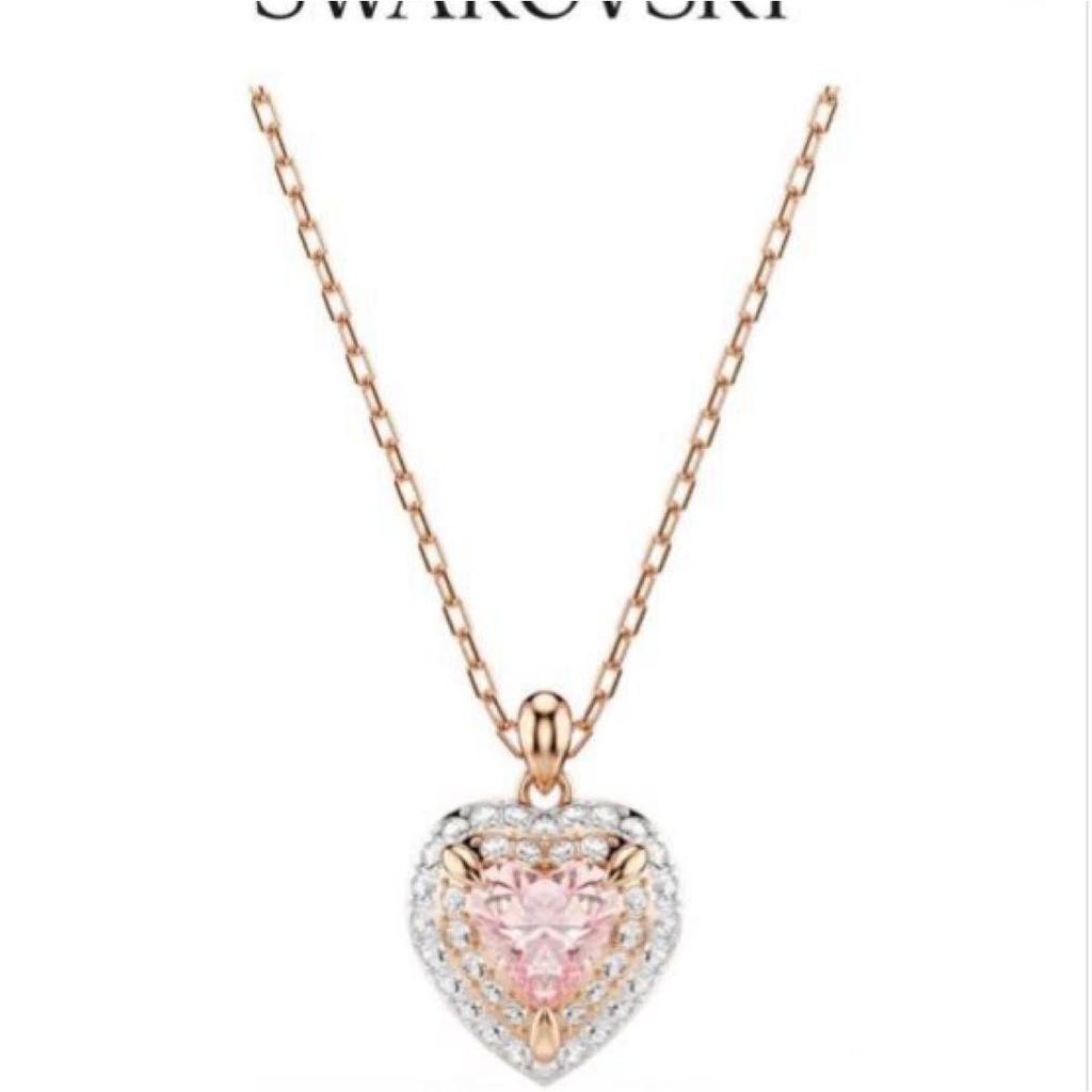 Used Swarovski Swarovski One pendant necklace rose gold heart cut