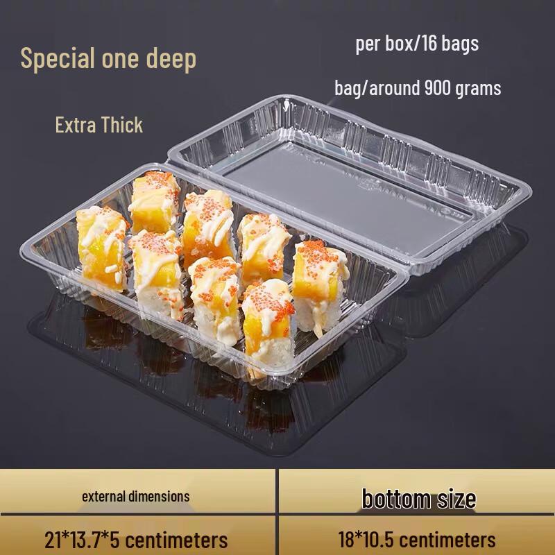Disposable Transparent Sushi Containers with Buckle