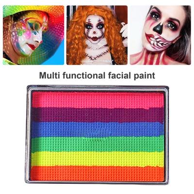 Pittura per il viso arcobaleno 6 colori Pittura per il viso a base d'acqua lavabile ad alta pigmentazione per bambini e adulti Festival musicali Festa Cosplay Trucco Body Art Pittura