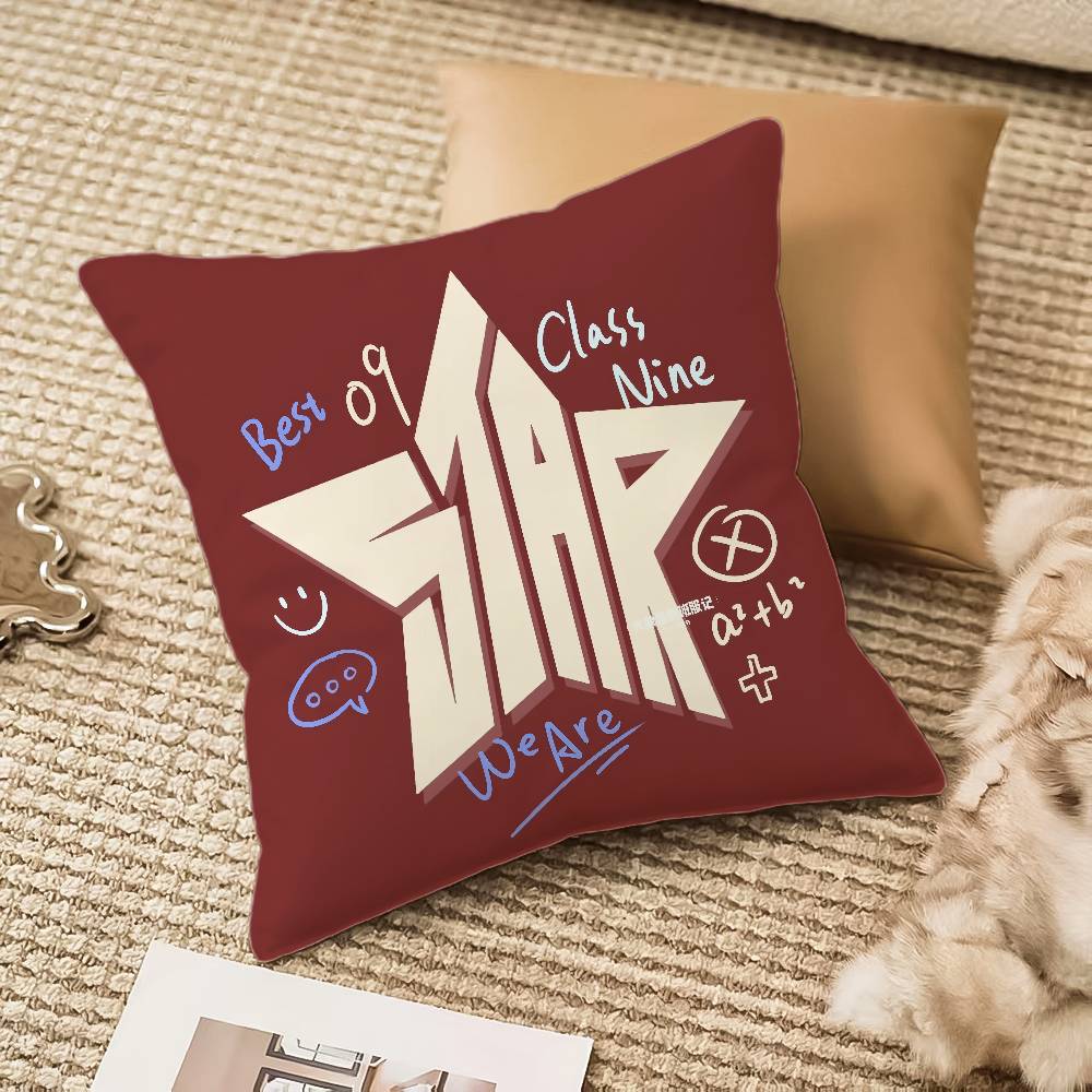 

Classic star print Pillow Case Anti-dustmite Invisible zipper Sofa Bed 12x12Inch