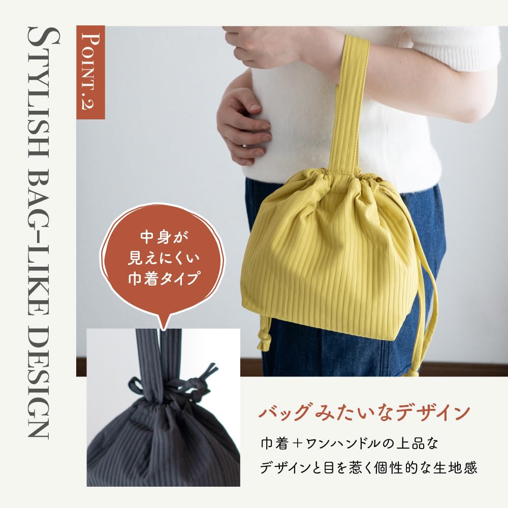 Navy Insulated Lunch Bag, Drawstring Style, with Handle, Lightweight, Insulated Lunch Bag for Adults and Kids, Large Capacity, Perfect for Outdoor