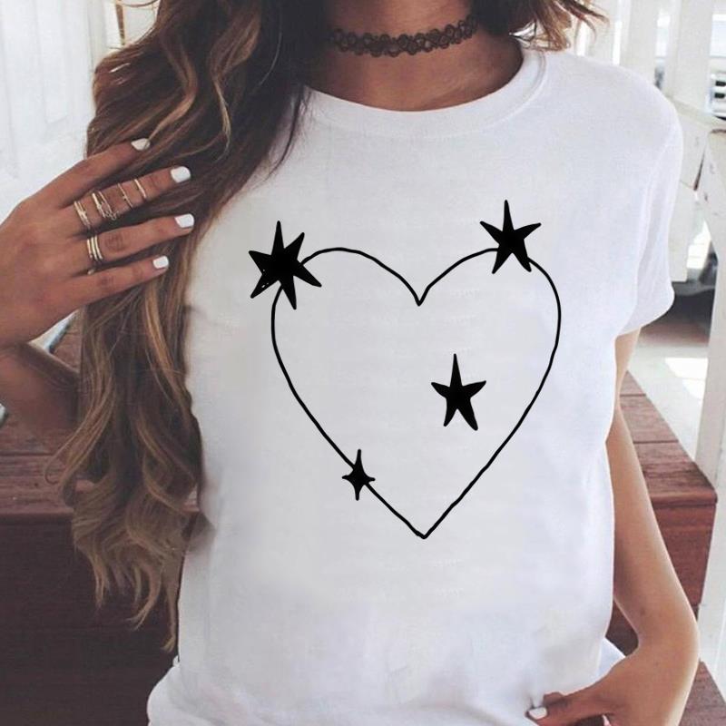 (Asian Size) Women's Top Print O-neck butterfly trend Short Sleeve T-shirts Fashion Female Casual T Clothing Graphic Tee