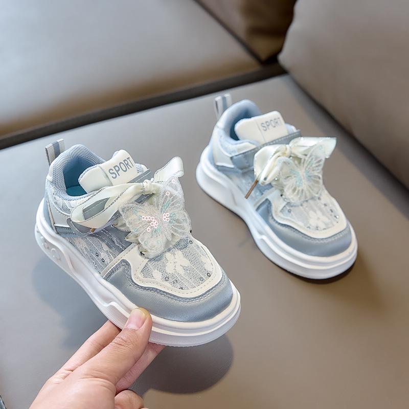Girls' Bowknot Skate Shoes - Stylish Spring & Autumn Casual Sneakers for Little & Medium Children