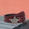 Engraved Belt Carved Punk Waist Belt Star Buckle Retro for Jeans Dress Unsiex