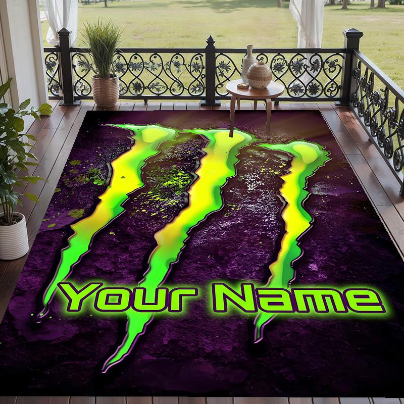 Benutzerdefinierter Teppich mit Aufdruck Monster Energy Rutschfester Bodenbelag Für Heimzimmerdekoration