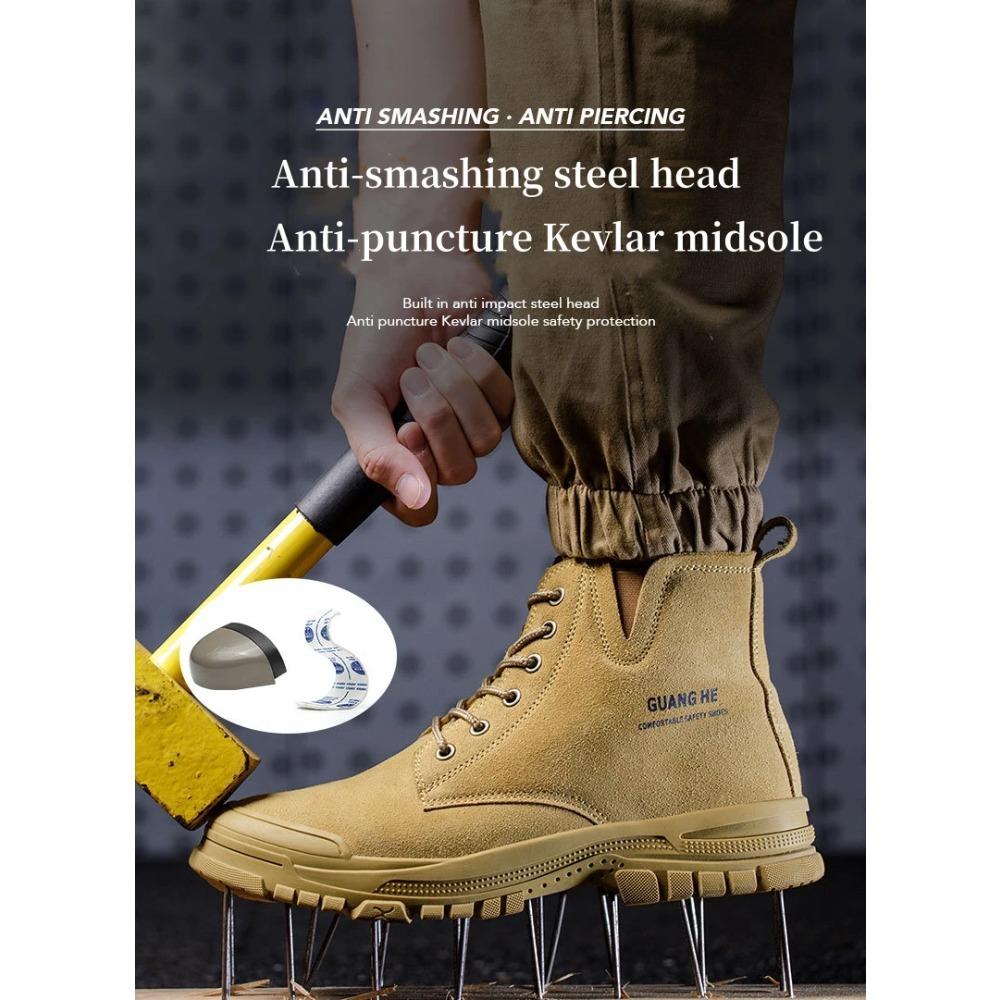 Work Safety Boots Men Autumn Winter Indestructible Anti-smash Anti-puncture Warm Work Shoes Protective Men Safety Shoes