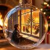 Palline di Plastica per Festa Ornamento Luminoso Storia di Natale, Palla Appesa 3D Luminosa con LED Caldo, Mini Decorazione Festiva da Interno/Esterno Festività