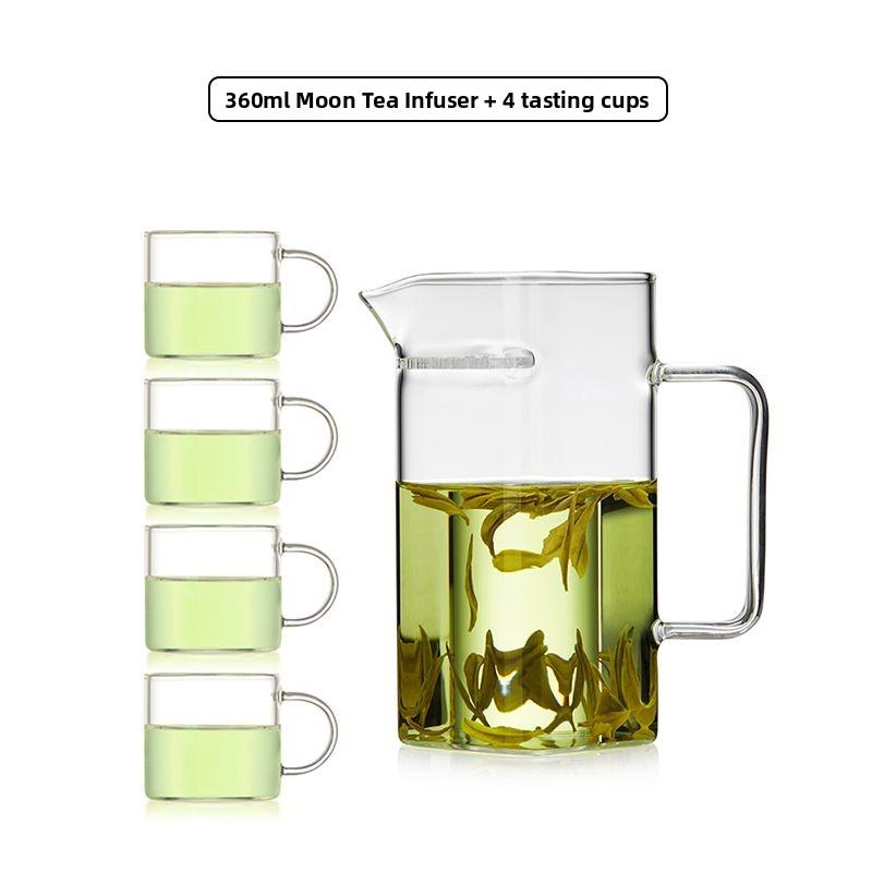 Thiened Glass Een Tea Brewing Device Inteated Tea Cup Strainer One-Piece Tea Dripper Moon Tooth Filter Tea Cup Tea Pot