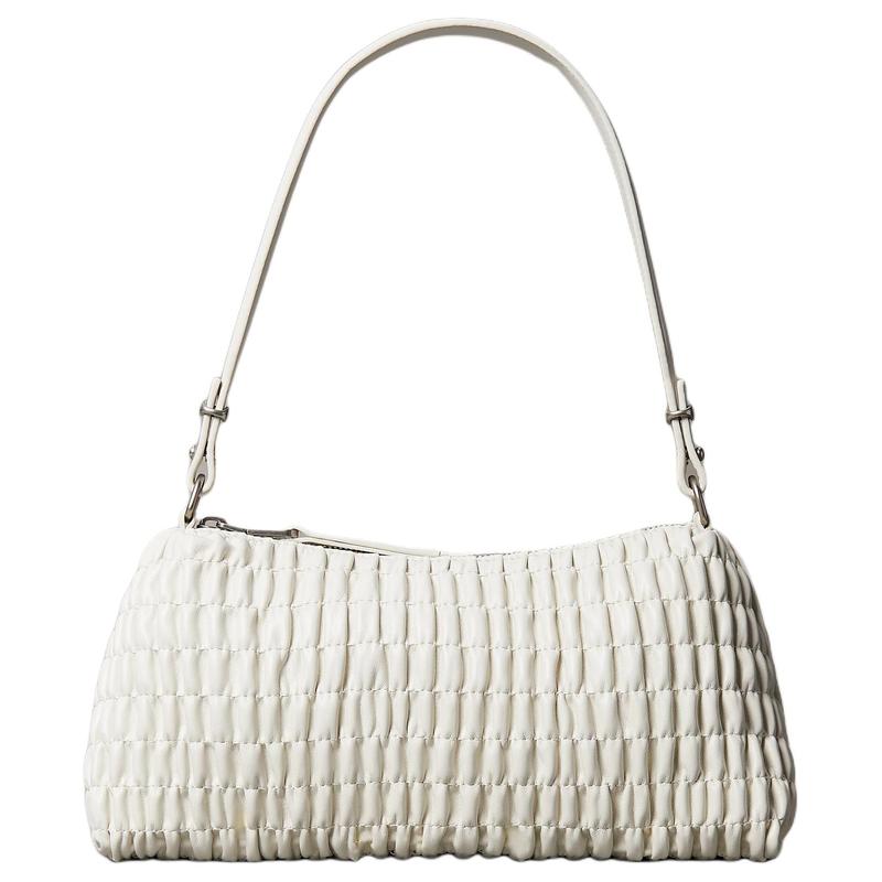 Calvin Klein Brand Metal Logo PU Shoulder Bag Regular Women s Chalk Color золотой