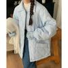 Rhombic Cotton Women's Korean Winter Clothes Retro Plus Size Jacket Bread Clothes Loose Insole Lamb Wool Women