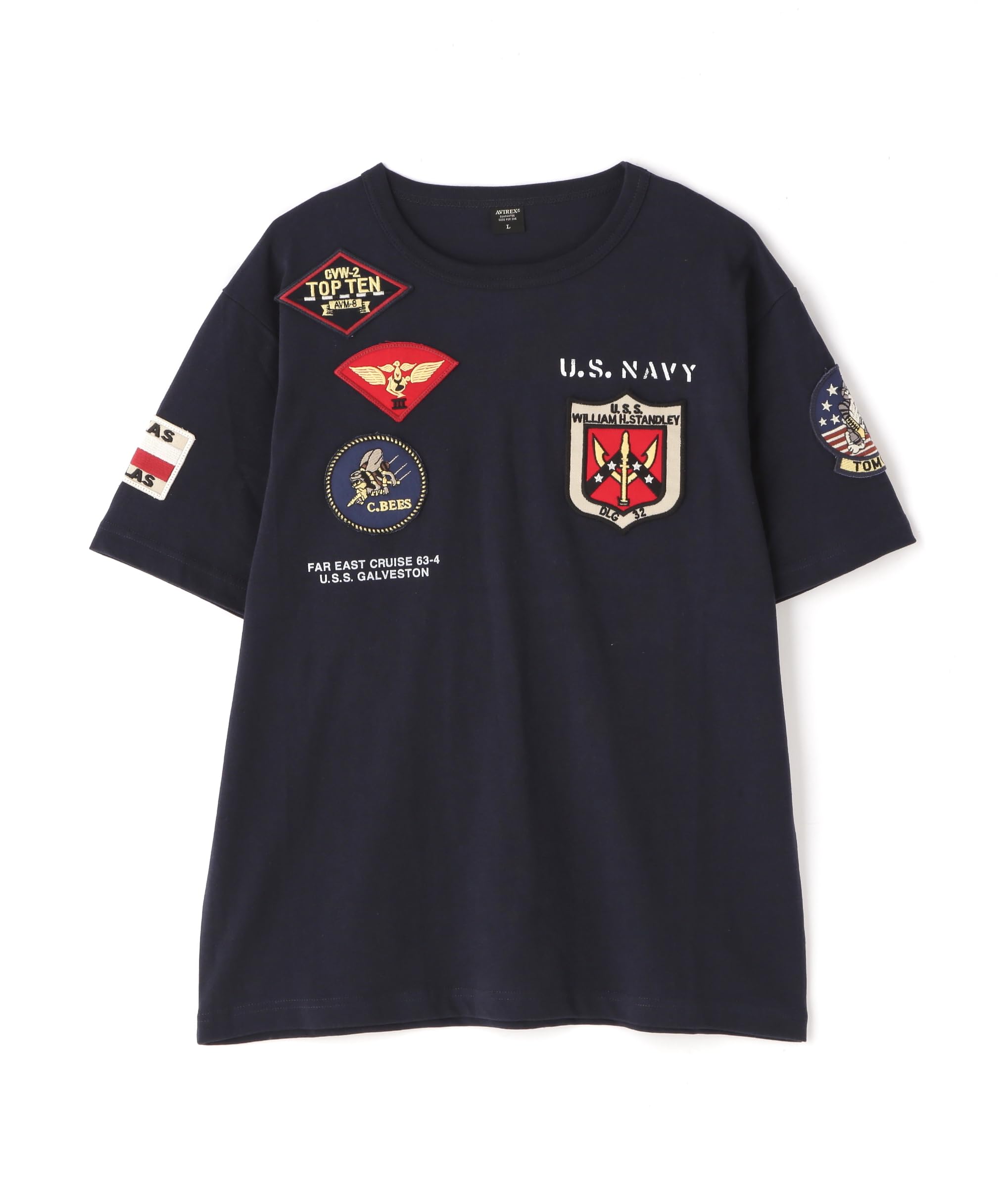 

Avirex TOP GUN WAPPEN CREW NECK Top Gun Patch Size T-SHIRT (WEB&DEPOT Exclusive) T-Shirt, L, 120, Navy, 783-3934021