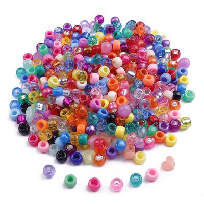 Colorful Large-Hole Acrylic Rice Beads for DIY Jewelry Making