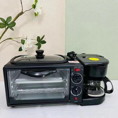 Multifunctional Breakfast Station: Toaster, Mini Oven & Coffee Maker