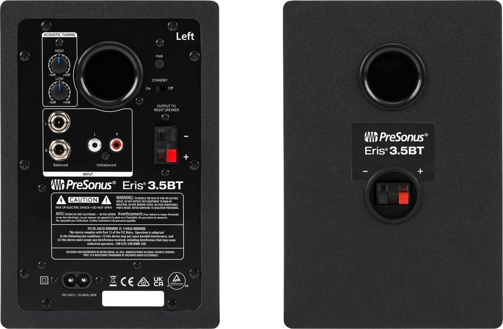 PreSonus Eris Active Bluetooth Enabled 3.5BT (2nd Gen) 2-Way Monitors, 3.5 inches, (Pair)