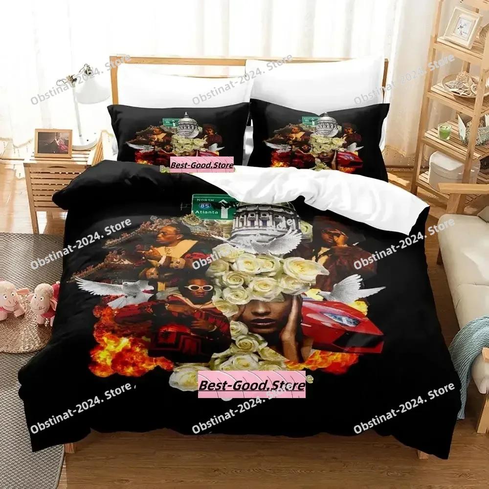 New Music Migos Bedding Set Single Twin Full Queen King Size Bed Set Adult Kid Bedroom Duvetcover Sets Anime parure de lit Bed
