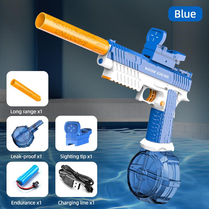 

Electric water gun toy linkage bore powerful long range hand from one boy girl water toy синий