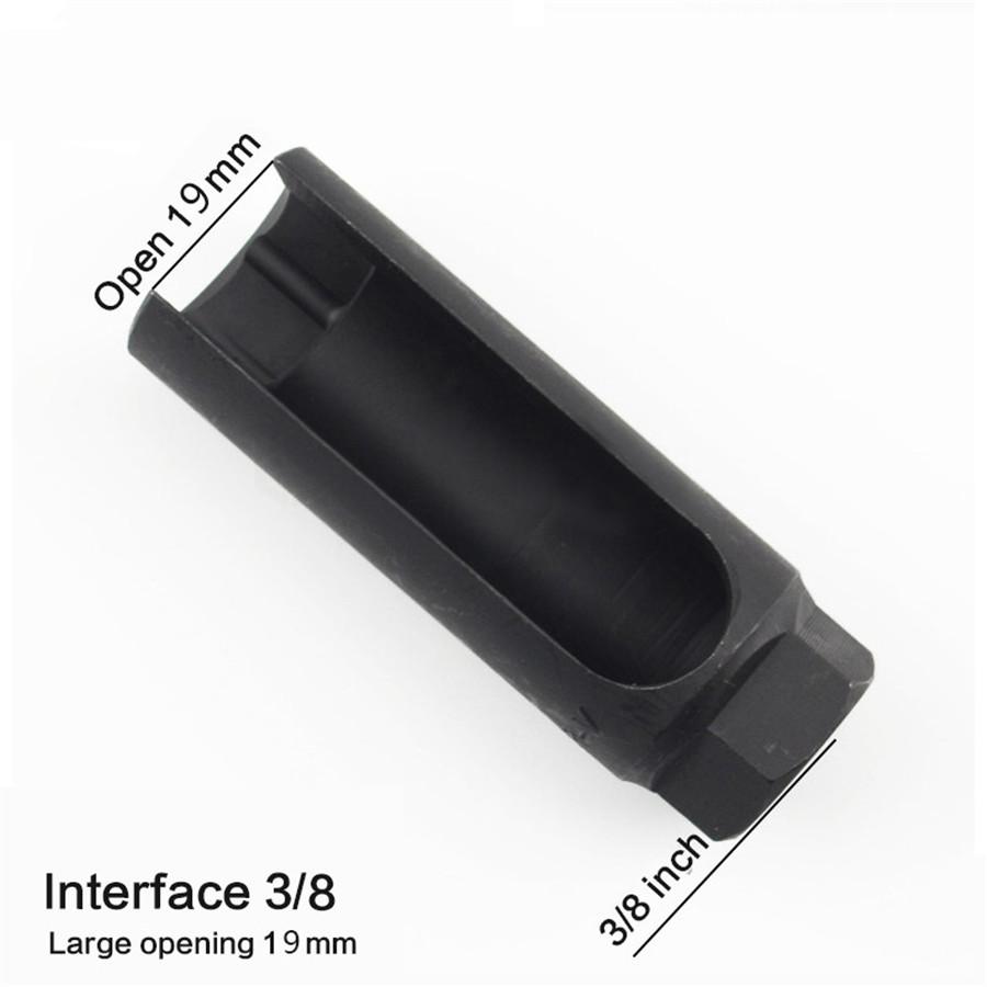 Heißer Verkauf Auto Auto Universal Professioneller Abzieher Handwerkzeug Schwarz 22mm 7/8'' Sauerstoffsensor Nuss 19mm Schlitz 3/8" Vierkantaufnahme