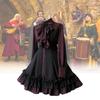 Butterfly Medieval Gothic Bow Dress Cosplay Costume Steam Punk Womens Dress Cos