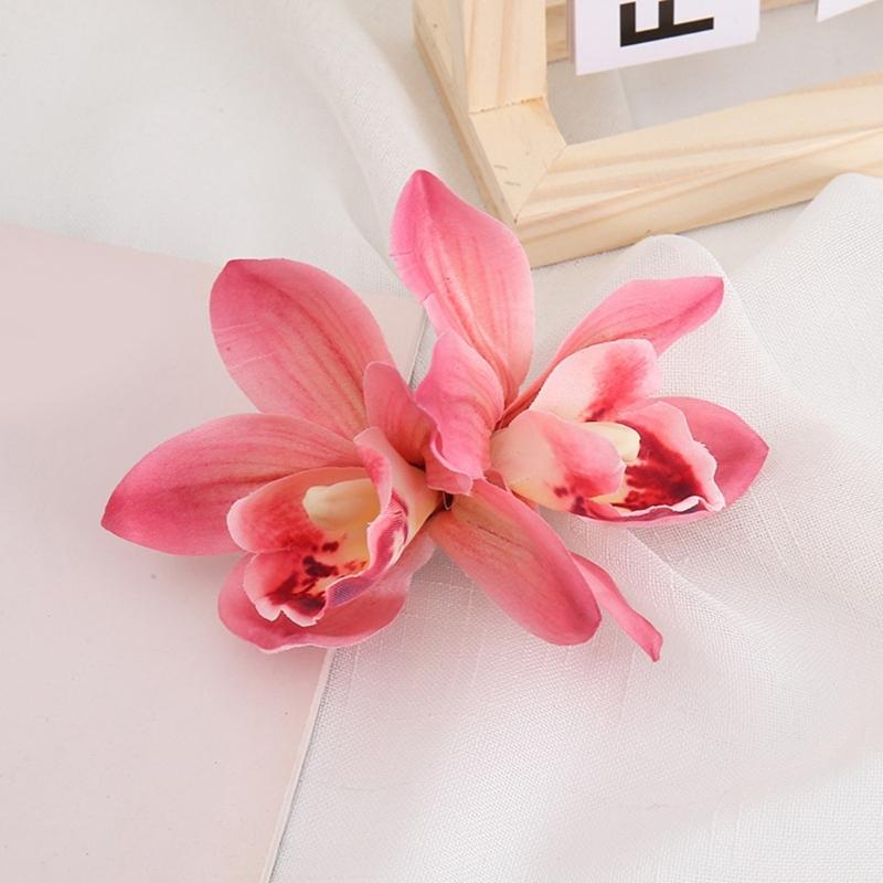 Bohemian Style Hairpin Double Large Artificial Cymbidium Flower Hair Clip For Women And Girls Fashion Accessory