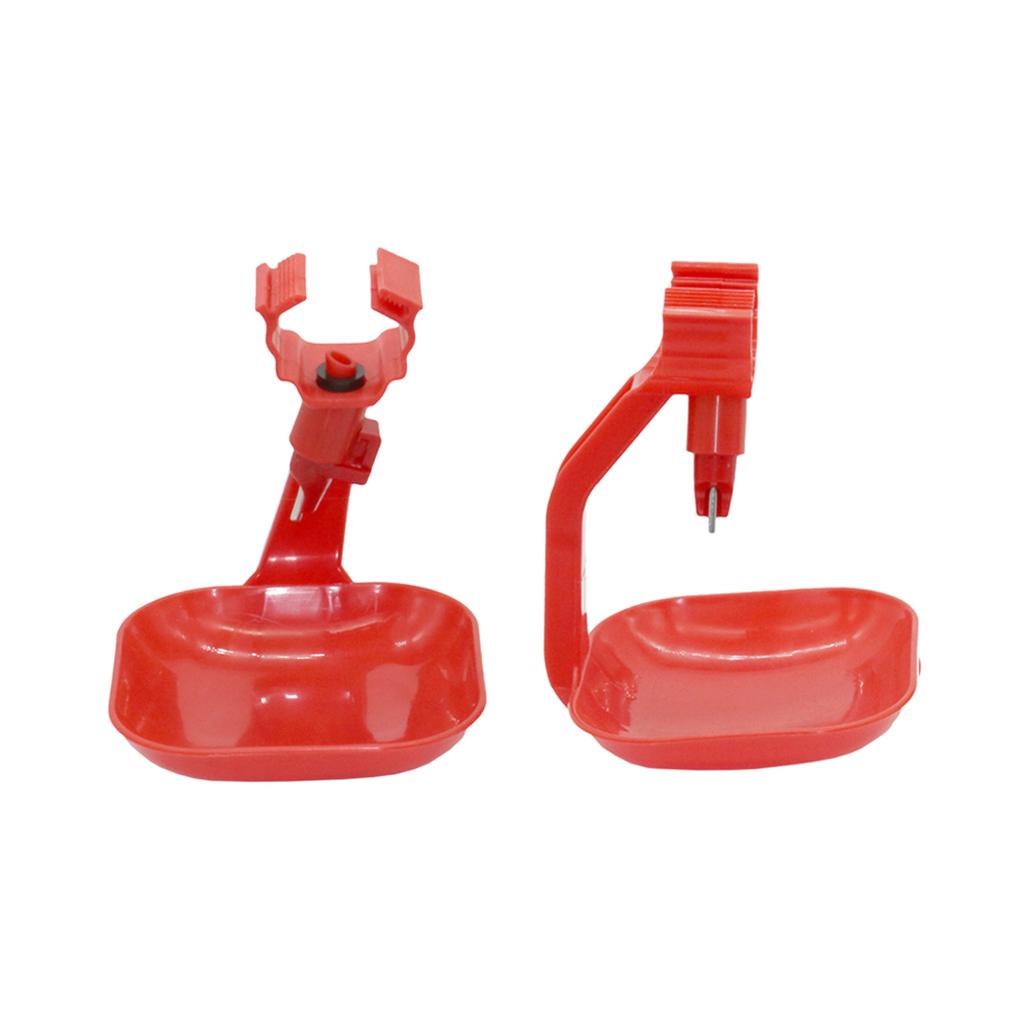 22mm Interface Square Tube Hanging Cup and Stainless Steel Drinking Nozzle Kit 360 Degrees Rotatable Duck Goose Waterer 1 Set