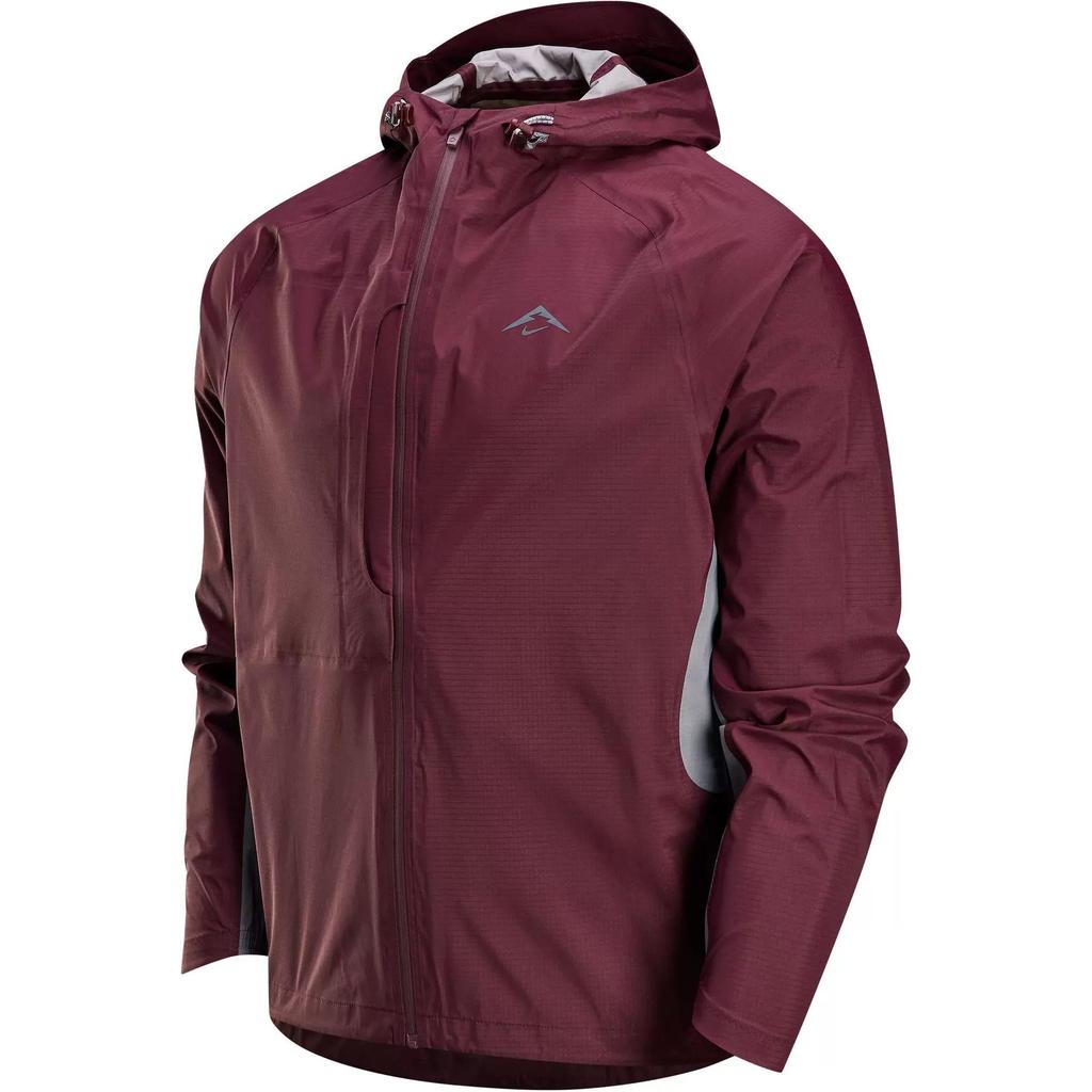 Nike Trail Series Storm-Fit Adv Casual Minimalist Hooded Hard Shell Hiking Waterproof Windproof Breathable Jacket Men Jacket Burgundy Black FZ1085-652