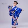 1 Set traditioneller Kimono-Pyjama für Mädchen, lebendige Farben, floraler Pfauendruck, einfach zu tragen, bequemer Kimono