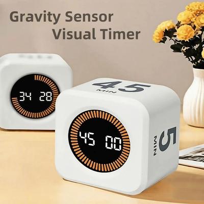 Gravity Sensor Time Management Timer with Alarm Study Timer Visual Timer  For Kitchen Cooking Study