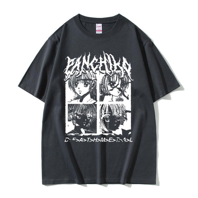 2025 Summer Panchiko DEATHMETAL Album Graphic Print Men Women Hip Hop Oversized Male Vintage100 Pure Cotton Printed Tshirt